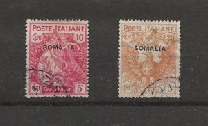 Somalia Italian 1916 sg. 19 and 21 used