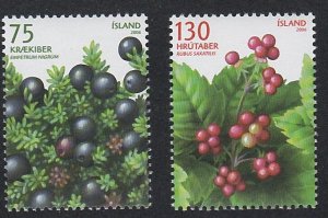 Iceland # 1082-1083, Berries, Mint, NH, 1/2 Cat.