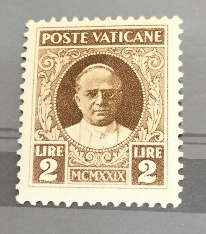 Vatican City Sc# 10 Pope Pius XI 2 Lira 1929 MNH (Mint Never Hinged)