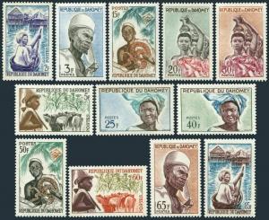 Dahomey 160-171, MNH. Mi 200-211. People of  Dahomey, 1963. Canoe,Python,Cattle,