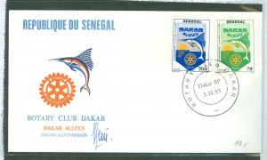 Senegal 603-604 1983 Rotary Club emblem (set of two) sailfish Martin