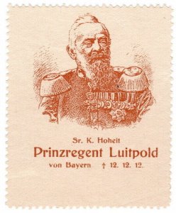 (I.B) Germany Cinderella : Prince Leopold of Bavaria Mourning Stamp