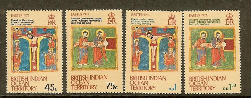 Br. Indian Ocean Territory, Scott#'s50-53, Easter 1973, MLH 