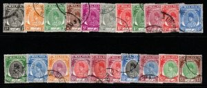 MALAYA PERLIS SG7/27 1951-5 DEFINITIVE SET FINE USED