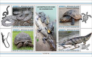 GUINEA - 2023 - Endangered Reptiles - Perf 4v Sheet - Mint Never Hinged