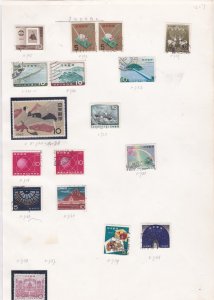 Japan stamps on album page Ref 9873