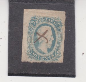 US CSA Confederate Stamp Scott #  11a Used Pen Cancel X wide margins