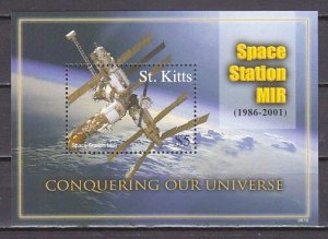 St. Kitts, Scott cat. 668. Space Station MIR s/sheet. ^