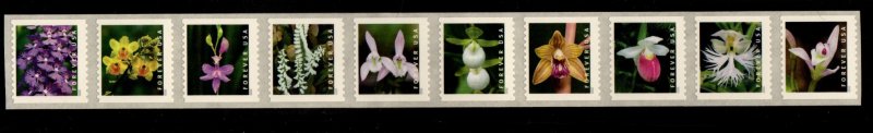 #5435 - 5444 Wild Orchids Coil Strip/10  - MNH