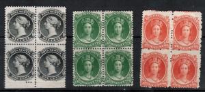 Nova Scotia #8 #11 #12 Mint Never Hinged Block Trio