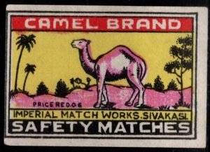 1940-1950's Vintage Match Box Label Camel Brand Safety Matches Unused