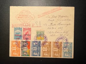 1931 Brazil Airmail LZ 127 Graf Zeppelin First Flight Cover FFC Parahyba to USA