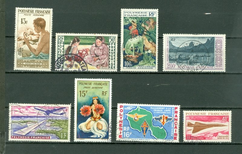 FRENCH POLYNESIA AIR NICE LOT of 8...USED NO THINS...$85.00