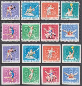 Hungary Sc 2036-2043 MNH. 1970 Munich Olympics, perf & imperf cplt, VF