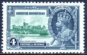 BRITISH HONDURAS — SG 144e— 4¢ KGV SILVER JUBILEE -DOUBLE FLAGSTAFF— MH —SG £400