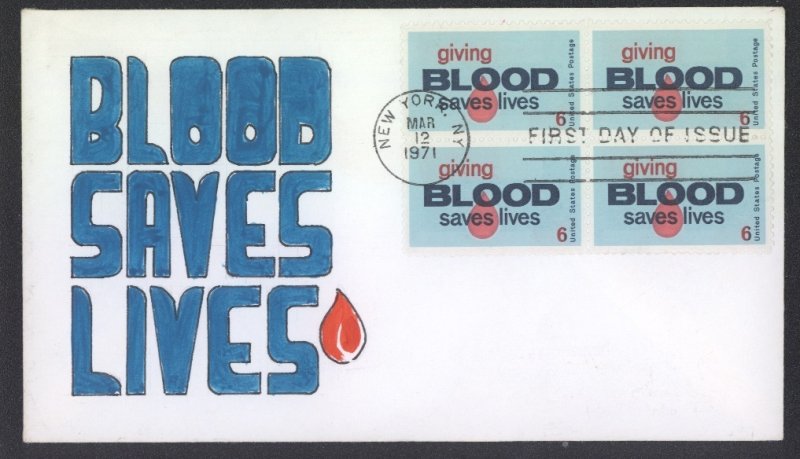 U.S. FDC #1425: First Day Cover hand illustrated