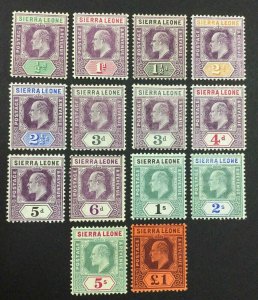 MOMEN: SIERRA LEONE SG #86-98,91w 1904-05 MINT OG H/3NH(4d,5d,1s £465 LOT #64291