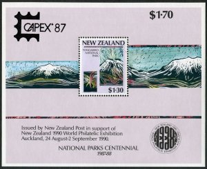 New Zealand 879 CAPEX-1987, MNH. Mi Bl.13-I. National Parks System. Tongariro.