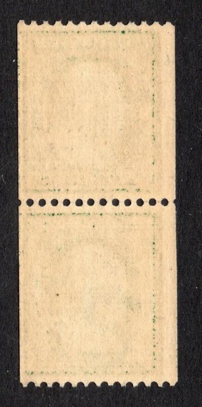 USA 1910 1¢ Horz. Coil Pair, Perf 12, SL, 21.5mm -OG MNH- SC# 385  (ref# 239409)