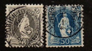 Switzerland 84a & 86a Used