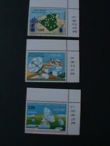 ​ALGERIA- 1975 SC#542-4 NATIONAL SATELLITE COMMUNICATIONS NET WORK  IMPRINT MNH