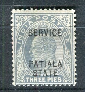 INDIA; PATIALA early 1900s ED VII issue Mint hinged Shade of 3p. value