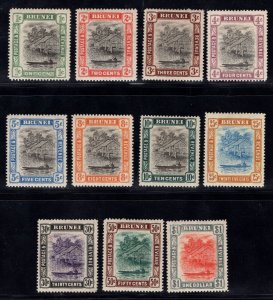 MOMEN: BRUNEI SG #23-33 1907-10 MINT OG H £225 LOT #67660