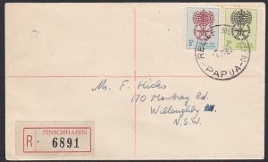 PAPUA NEW GUINEA 1962 reg cover ex FINSCHAFEN - Relief No.3 cds.............H161