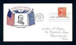 # 827 First Day Cover addressed with Fidelity cachet dated 10-22-1938