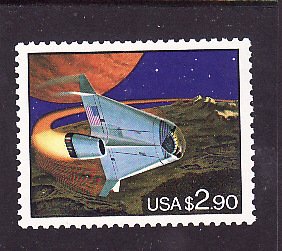 USA-Sc#2543- id5-unused NH $2.90 Futuristic Space Shuttle-1995-