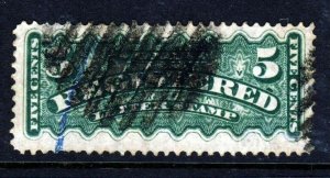 CANADA 1875 5c. Blue-Green REGISTRATION STAMP SG R7 FU