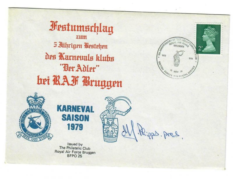 G.B. COVER FROM RAF BRUGGEN, 1979 KARNEVAL SAISON, LIMITED EDITION 22 OF 500