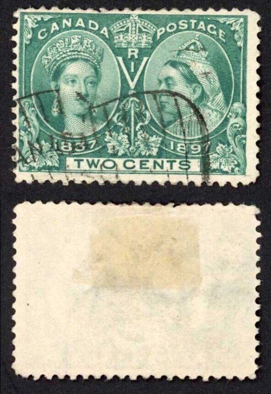 Canada SG124 2c Green 1897 Jubilee Fresh Colour Used (crease) Cat 16 Pounds