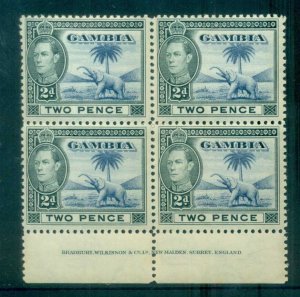 Gambia 1938-46 KGVI Elephants 2d grey blakc & ultra Imprint blk 4 MUH lot79882