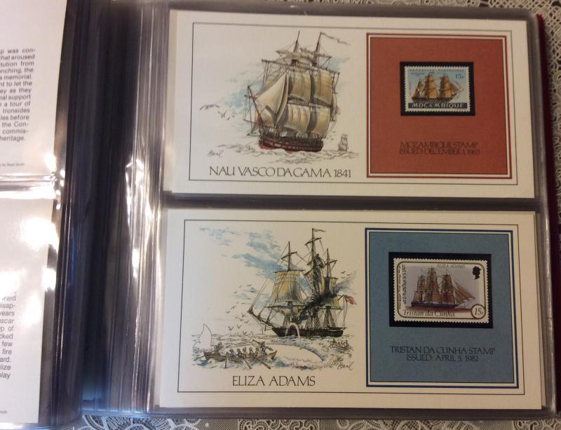 Worldwide Collection of 39 Cachet Cards,Ships,Sailing ships Fine inSpecial Album