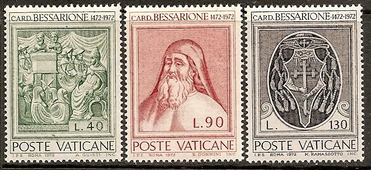 Vatican City 528-30 MNH 1972 Cardinal Bessarion