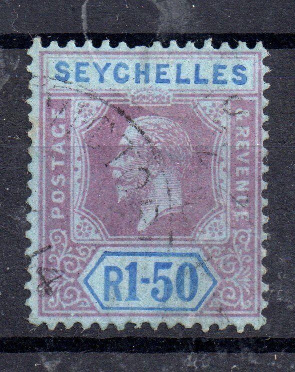 Seychelles 1922 1R 50 purple blue SG95A DIE II VFU WS4634