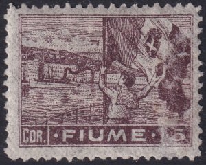 Fiume 1919 Sc 42c MH* thin translucent paper surface damage 