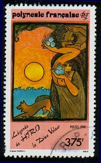 FRENCH POLYNESIA 1990 375f Legends / Painting fine used cat £14............10763