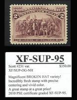 #231var, Mint Gr. XF/Superb-OG-NH, Broken Hat PSE (95)