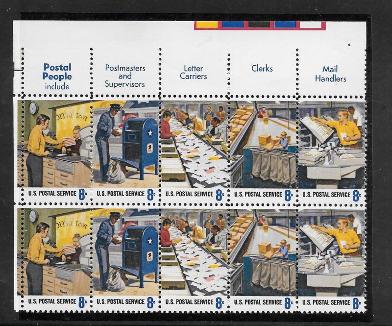 #1489-98 MNH Slogan Block of 10