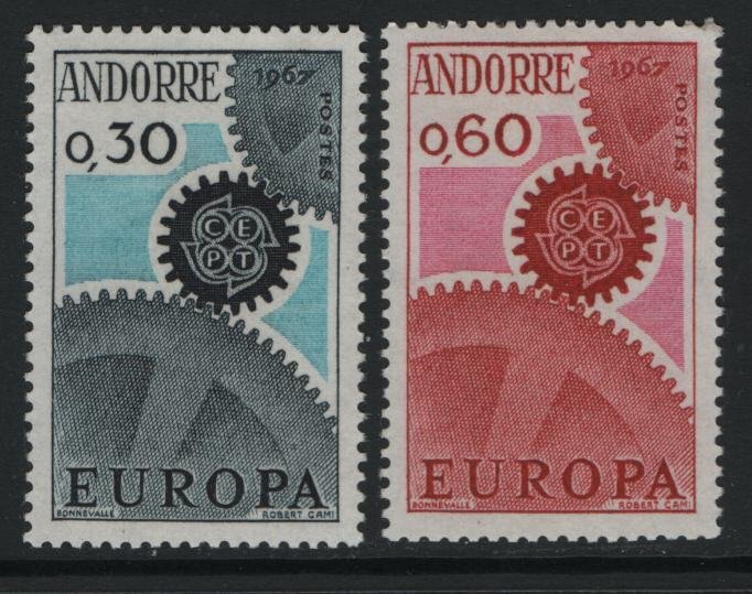 ANDORRA, 174-175, MNH, 1967, EUROPA