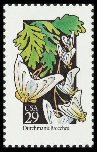 1992 29c Wildflowers: Dutchman's Breeches Scott 2682 Mint F/VF NH