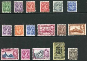 St Lucia SG128/41 KGVI Set of 17 m/m