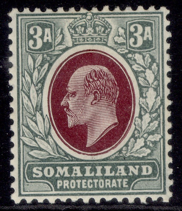 SOMALILAND PROTECTORATE EDVII SG49, 3a chocolate & grey-green, M MINT.