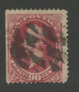1875 US Stamp #166 90c Used Average Cork Canceled Catalogue Value $275