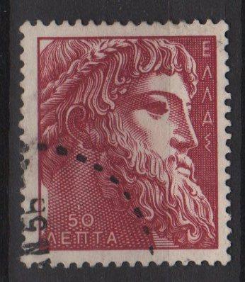 Greece 1955 - Scott 576 used - 50 l, Zeus, type of '54