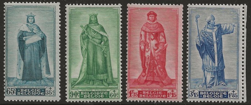 Belgium B437-40  1947  4  values fine mint hinged
