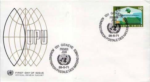 United Nations Geneva, First Day Cover, U.P.U. Universal Postal Union