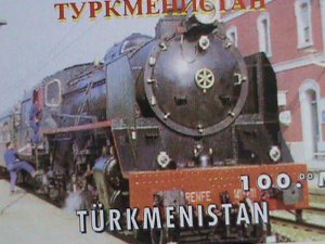 TURKMENISTAN  STAMP-WORLD-FAMOUS TRAINS-RAILWAY OF THE WORLD -MNH SHEET-VF